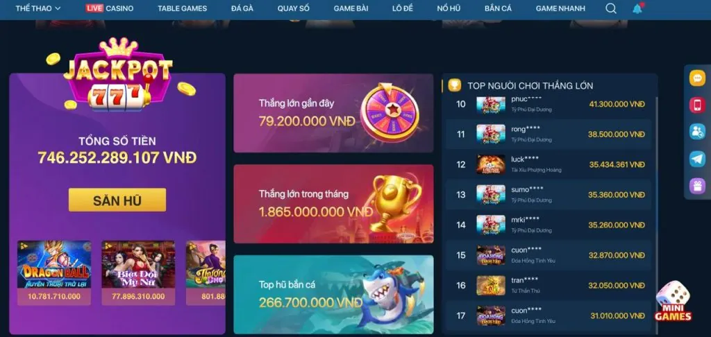 Thưởng nạp lại hàng ngày Ole77